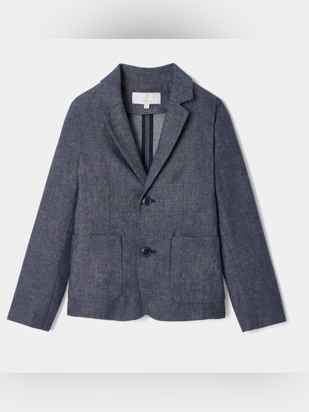 Jacadi Paris Boys Dark Denim Chambray Linen Blazer 12A
